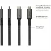 GoodConnections USB-C 2.0 (ST-ST) 3m Savienojuma kabelis ar tekstila apvalku 240W Antracīts