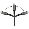 GoodConnections USB-C 2.0 (ST-ST) 3m Savienojuma kabelis ar tekstila apvalku 240W Antracīts