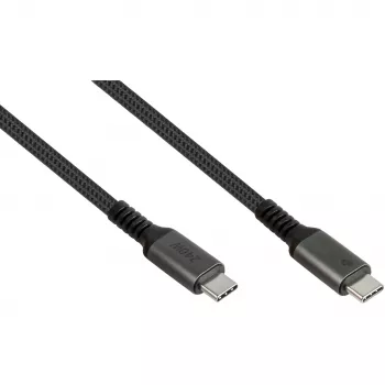 GoodConnections USB-C 2.0 (ST-ST) 3m Savienojuma kabelis ar tekstila apvalku 240W Antracīts