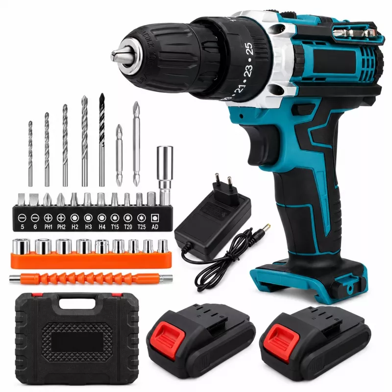 EXTRALINK TOOLS Bezvadu urbjskrūvgriezis Zils + 2 baterijas