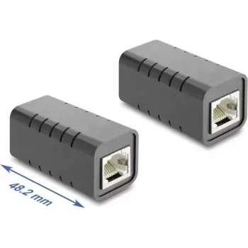 Delock RJ45 savienotājs sievišķais-sievišķais Cat.6A ekranēts melns