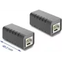 Delock RJ45 savienotājs sievišķais-sievišķais Cat.6A ekranēts melns
