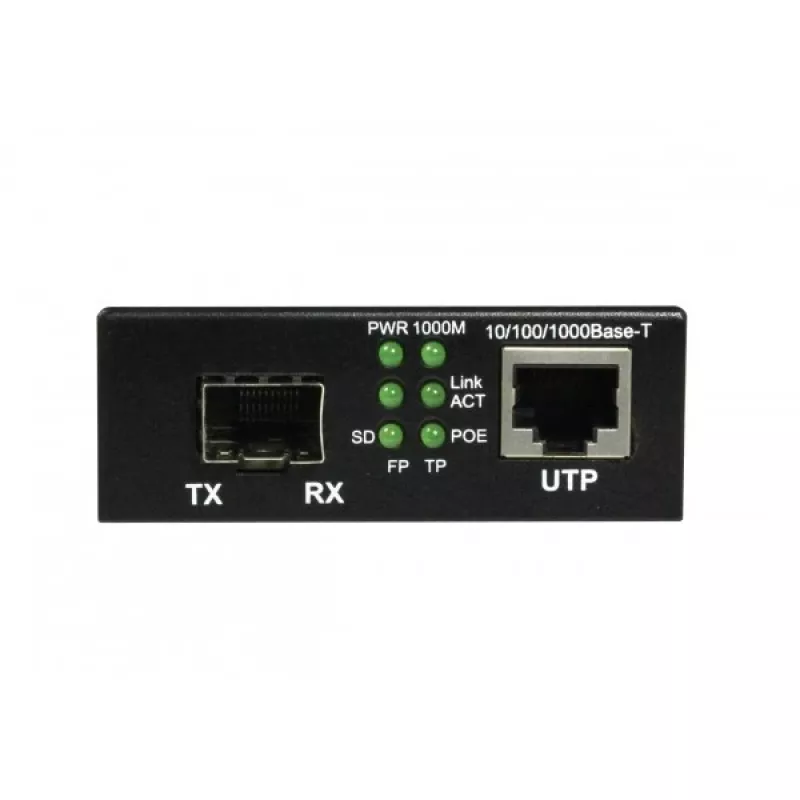 ALLNET PoE Media Converter 10/100/1000Base-T uz 1000Base-SX/LX SFP Mini-GBIC, Single/Multi-Mode, 15.4W/30W PoE, ALL-MC202P-SFP1-PoE