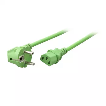 EFB Elektronik Strāvas vads Schuko 90° - C13 180°, Zaļš, 1,8 m, 3 x 0,75 mm²
