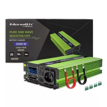 Qoltec Monolith Strāvas adapteris/invertors Auto 2000 W Green