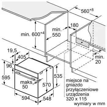 BOSCH HBA334EB4 Iebūvējamā cepeškrāsns 71L Melna