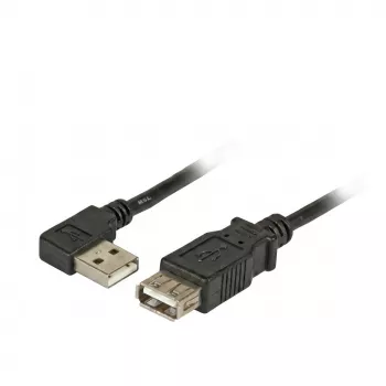 EFB-ELEKTRONIK USB 2.0 pagarinājuma kabelis A (leņķveida) - A vīrišķais uz sievišķo, 3,0 m, melns, Classic