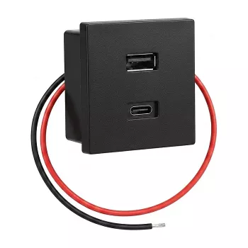 Shelly USB Lādētājs Melns - Iegremdējamais USB-A Lādētājs Viedajai Mājai