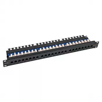 EFB-Elektronik ECOLAN Patch Panel UTP 24xRJ45 Cat.5e 19 inch 1U RAL 9005 Melns