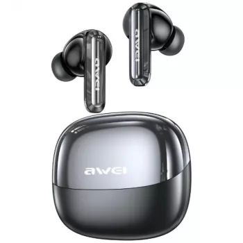 AWEI T229 ANC AI True Wireless Earbuds ar reāllaika tulkošanu, aktīvo trokšņu slāpēšanu, Bluetooth 5.0, IPX4, līdz 20h akumulatora darbības laiks, melns