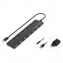 Conceptronic 7-Port USB 2.0 Hub ar barošanas adapteri - Melns (HUBBIES08BP)
