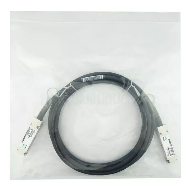 BlueOptics Networks 10313 saderīgs BlueLAN DAC QSFP+ 40GBASE-CR4 pasīvais tiešās pievienošanas kabelis, 3m (10313-BL)