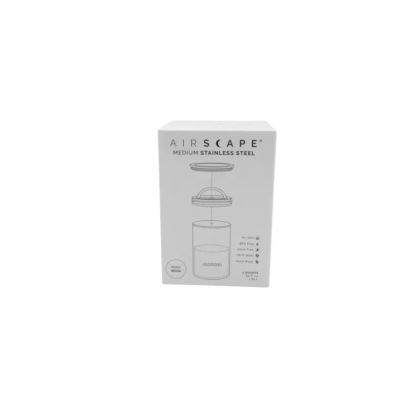 Airscape® Nerūsējošā tērauda aromāta trauks, vidējs, matēti balts
