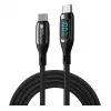 Good Connections USB 2.0 uzlādes un datu kabelis 100W ar digitālo displeju USB-C uz USB-C 1m Melns
