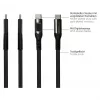 Good Connections USB 2.0 uzlādes un datu kabelis 100W ar digitālo displeju USB-C uz USB-C 1m Melns
