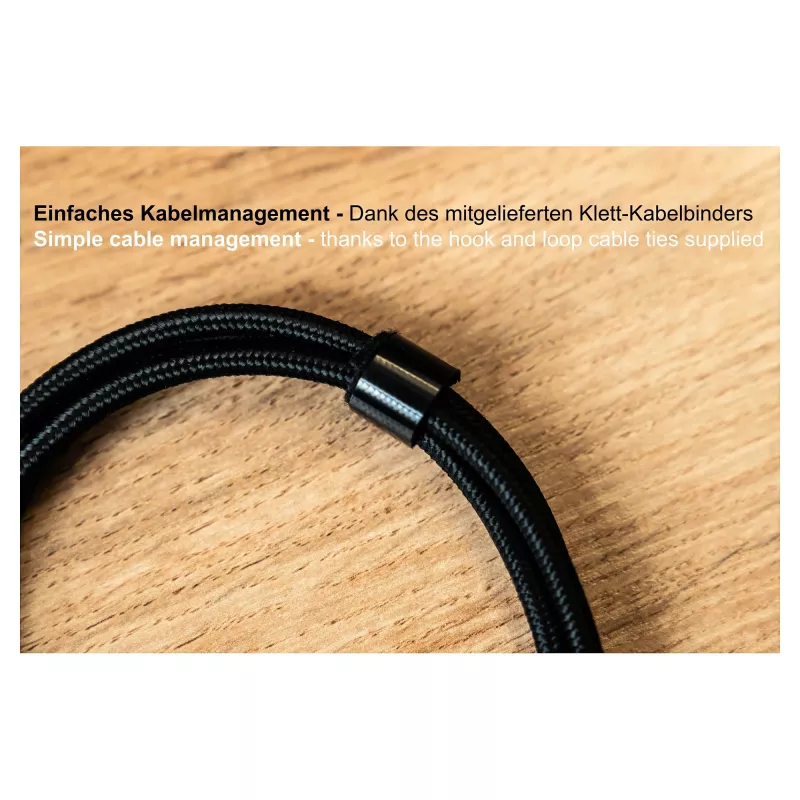 Good Connections USB 2.0 uzlādes un datu kabelis 100W ar digitālo displeju USB-C uz USB-C 1m Melns