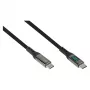 Good Connections USB 2.0 uzlādes un datu kabelis 100W ar digitālo displeju USB-C uz USB-C 1m Melns