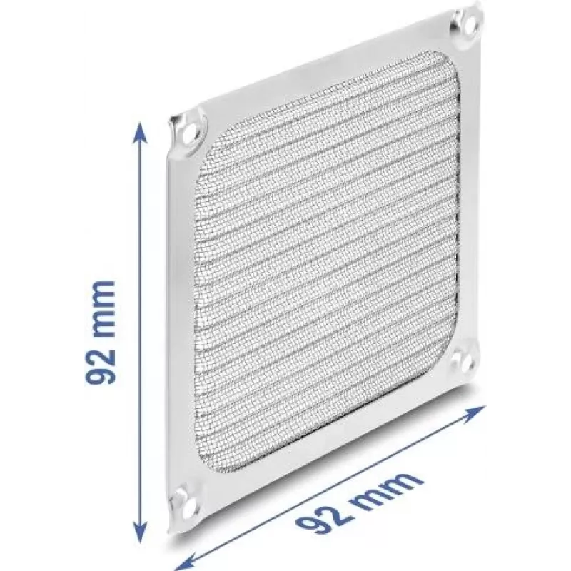 Delock Fan Grill 92 x 92 mm Aluminium – Fan Dust Filter with Stainless Steel Filter Mesh (67457)