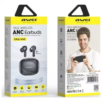 AWEI TA6 ANC Bluetooth austiņas Melnas