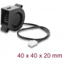 Delock Radial Blower Fan 12 V DC 40 x 40 x 20 mm ar 3-pin ventilatora savienotāju, Melns (67489)