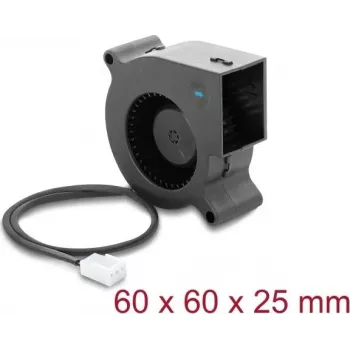 Delock Blower Fan 12 V DC 60 x 60 x 25 mm ar 3-pin ventilatora savienotāju, melns (67492)