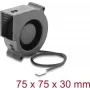 Delock Radial Blower Fan 12 V DC 75 x 75 x 30 mm ar 3-pin ventilatora savienotāju, Melns (67495)