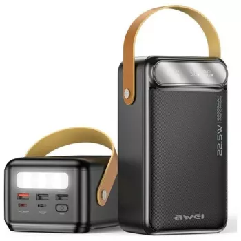 AWEI PowerBank P101K 60000mAh 22.5W Melns