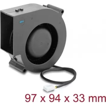 Delock Blower Fan 12 V DC 97 x 94 x 33 mm ar 3-pin ventilatora savienotāju, melns (67496)
