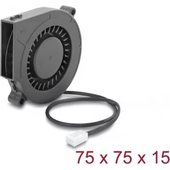 Delock Radiālais ventilators / Pūtējs 12 V DC 75 x 75 x 15 mm ar 3-pin savienotāju, Melns (67493)