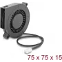 Delock Radiālais ventilators / Pūtējs 12 V DC 75 x 75 x 15 mm ar 3-pin savienotāju, Melns (67493)