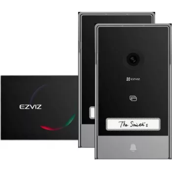 EZVIZ HP7 Video Durvju Telefona Komplekts (3MP, 2 Durvju Zvani, 1 Monitors, 2-Vadu, IP65, 3 RFID Kartes)