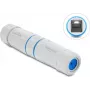 Delock RJ45 sievišķais uz RJ45 sievišķo savienotājs Cat.6A ar M23.5 x 1.5 mm vītni IP68 putekļu un ūdens necaurlaidīgs balts (90661)