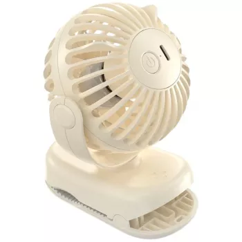 AWEI F45 Mini galda ventilators ar klipsi, 1200mAh, balts