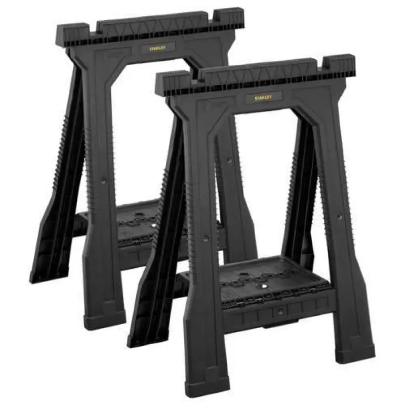 STANLEY Rack-horse Junior 2 gab. Zāģēšanas zirgs Twin Pack, 360 kg kravnesība, salokāms, melns/dzeltens