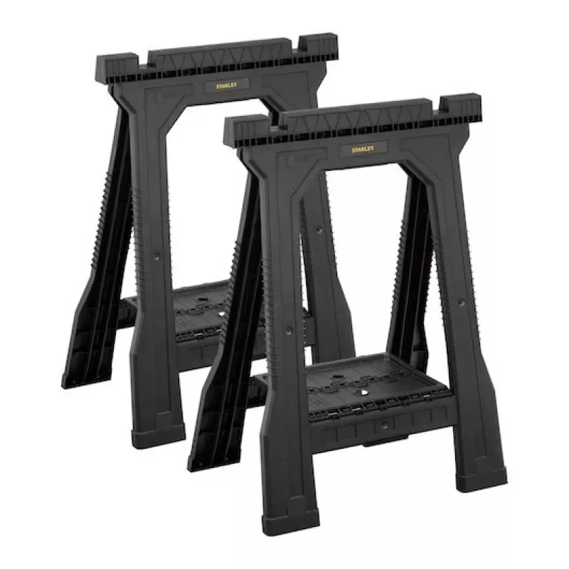 STANLEY Rack-horse Junior 2 gab. Zāģēšanas zirgs Twin Pack, 360 kg kravnesība, salokāms, melns/dzeltens