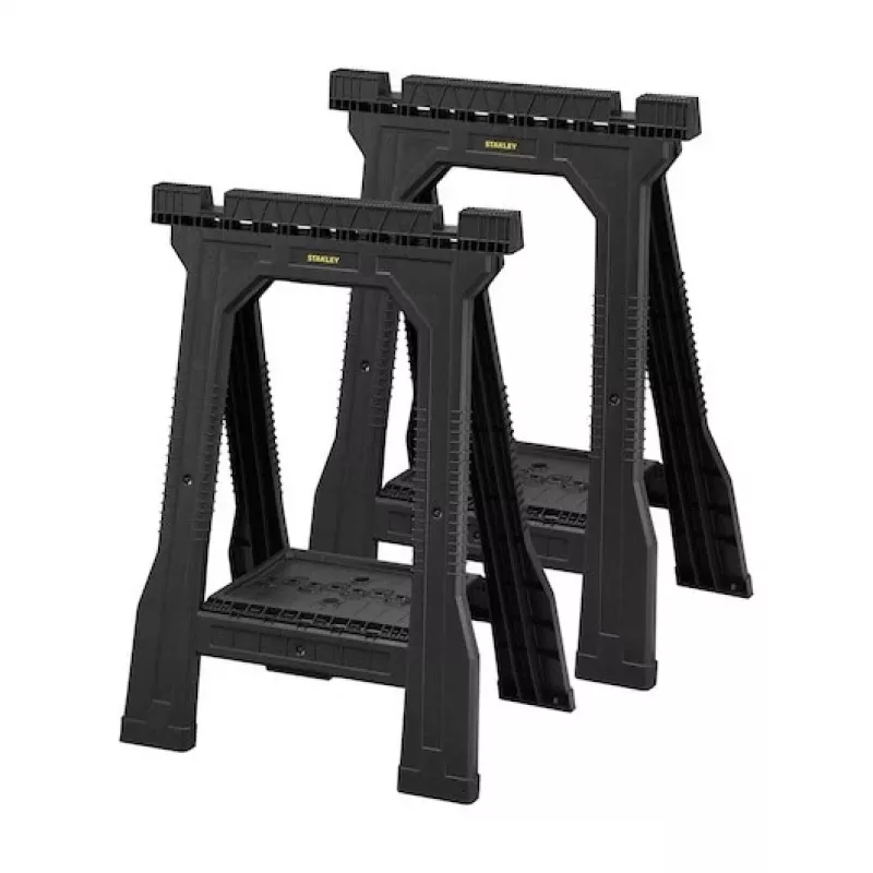 STANLEY Rack-horse Junior 2 gab. Zāģēšanas zirgs Twin Pack, 360 kg kravnesība, salokāms, melns/dzeltens