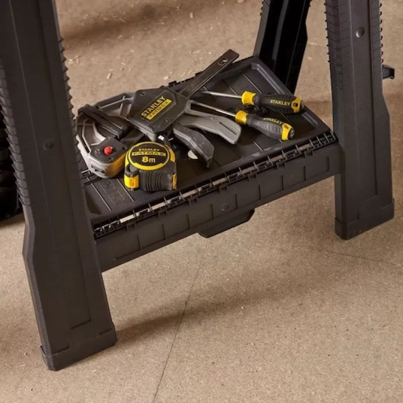 STANLEY Rack-horse Junior 2 gab. Zāģēšanas zirgs Twin Pack, 360 kg kravnesība, salokāms, melns/dzeltens