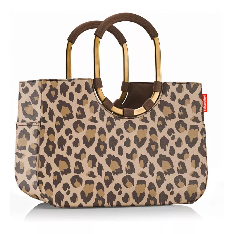 Reisenthel Loopshopper L Shopping Basket Tote Bag Leo Macchiato, 25L, Brown/Beige