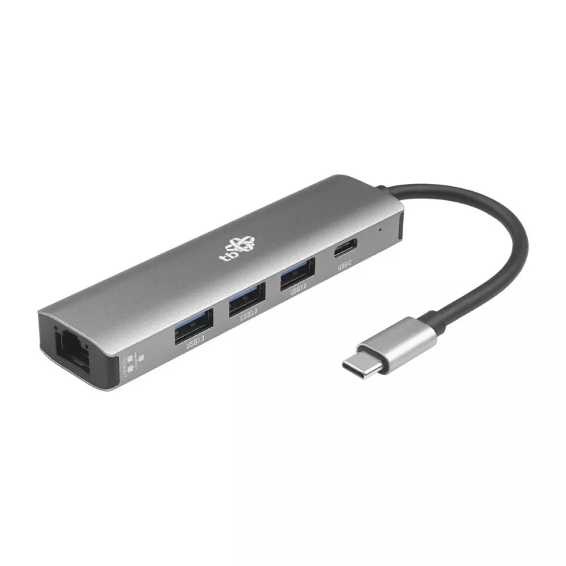TB USB-C uz RJ45 Gigabit Ethernet adapteris ar 3x USB-A 3.0 un USB-C PD 100W, Space Grey