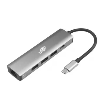 TB USB-C uz RJ45 Gigabit Ethernet adapteris ar 3x USB-A 3.0 un USB-C PD 100W, Space Grey