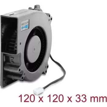 Delock Radial Blower Fan 12 V DC 120 x 120 x 33 mm ar 3-pin ventilatora savienotāju, melns (67497)