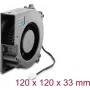 Delock Radial Blower Fan 12 V DC 120 x 120 x 33 mm ar 3-pin ventilatora savienotāju, melns (67497)