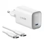 Anker Nano Charger 100W ar USB-C kabeli, balts