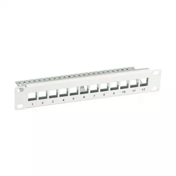 EFB Elektronik 10 collu 12 portu Keystone sadales panelis, pelēks (RAL 7035)