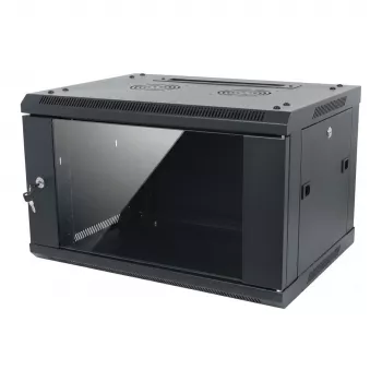 ALLNET 19 inch sienas korpuss 6U 1-detaļa 600mm dziļums Melns izjaukts plakanpakā SMA sērija