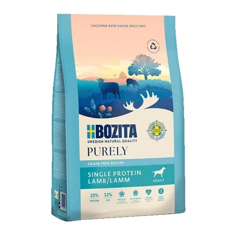 BOZITA Purely Adult Lamb - Sausā barība suņiem - 2.5 kg