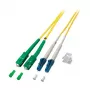EFB Elektronik ECOFIBER optiskās šķiedras savienotājkabelis SC/APC viensvieda OS2 duplekss 2m LSZH dzeltens