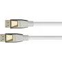 GOOD CONNECTIONS PREMIUM DisplayPort 2.0 kabelis, 54 Gbit/s, UHBR 13.5, 4K @240Hz / 8K @60Hz, pilnmetāla savienotājs, varš, 2m balts