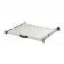 EFB-Elektronik 19 collu 1U izvelkamais plaukts, regulējams dziļums 550-630 mm, kravnesība 30 kg, plaukta dziļums 800 mm, RAL 7035 gaiši pelēks