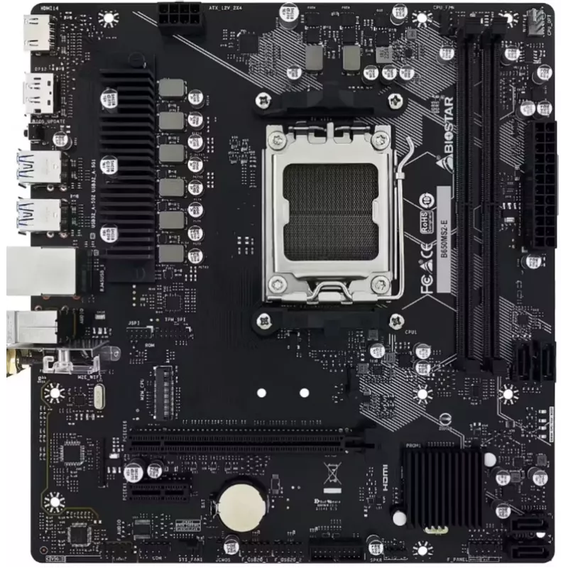 BIOSTAR B650MS2-E mātesplate, AMD AM5, DDR5, Micro ATX